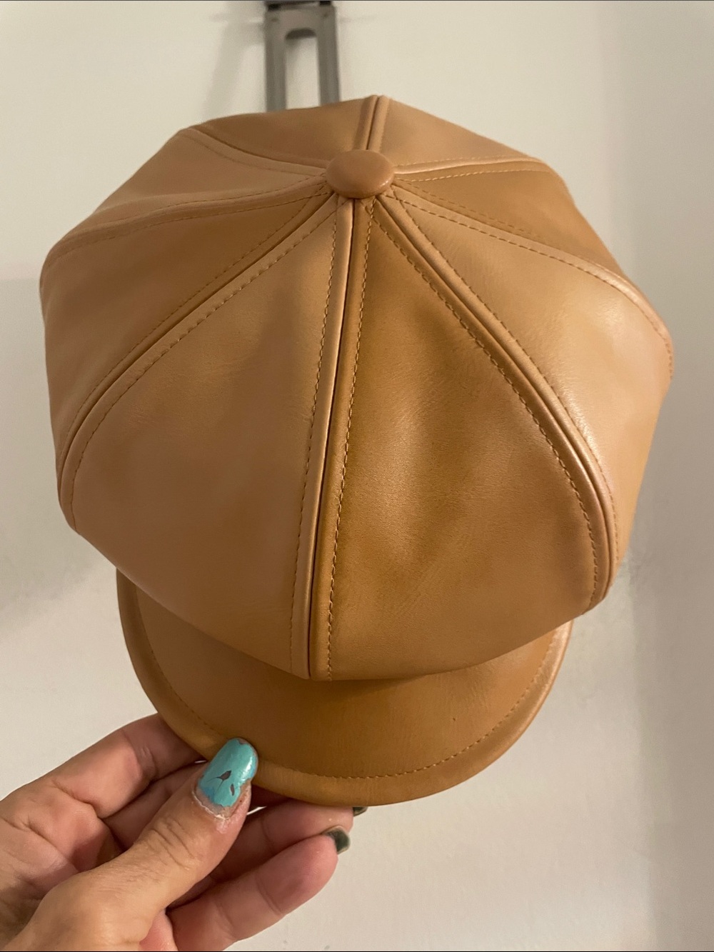 NWOT “Britney” newsboy by Devon Lee Carson & Lack of Color Tan faux leather cap